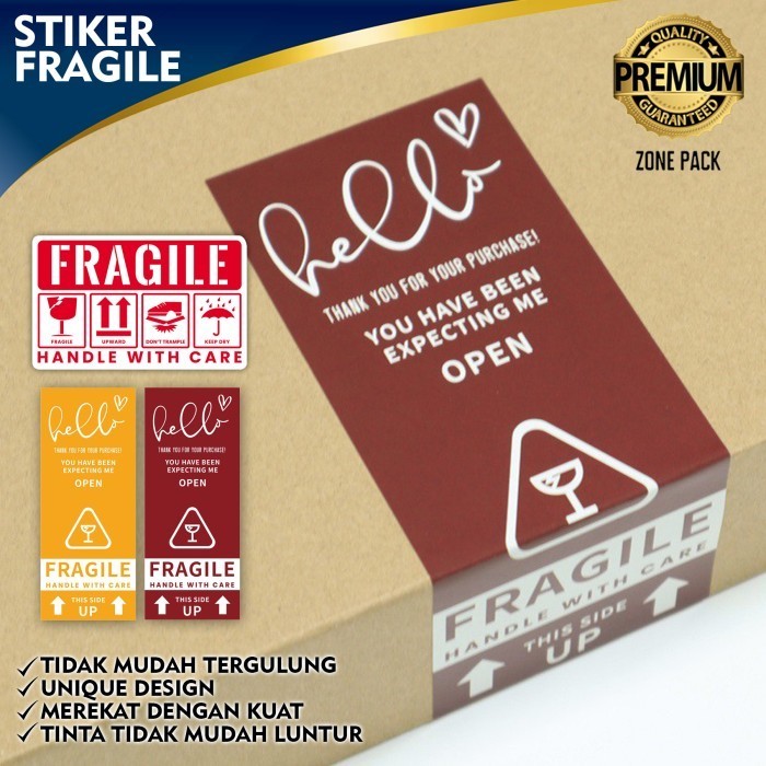 ~~~~~] [50 PCS] Stiker Fragile Handle With Care Sticker Segel Packing Box