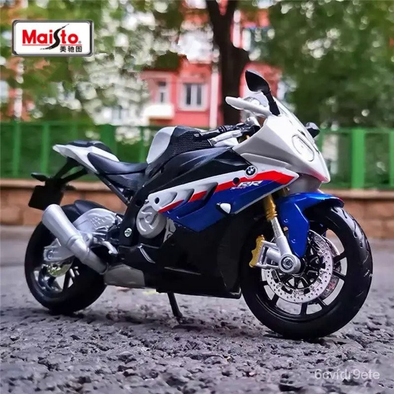Maisto Model Simulasi Sepeda Motor Balap, BMW S1000RR Model Sepeda Motor Balap Logam Lintas Olahraga