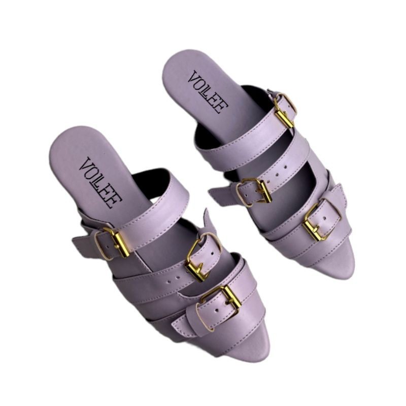 Volleecomp - Sandal Flat Jolie Lilac Mules Wanita