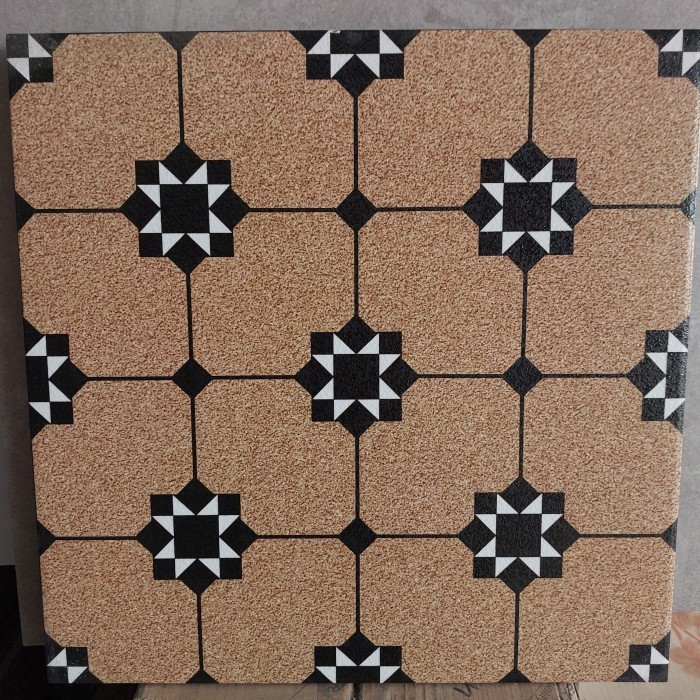 Keramik garasi teras lantai kasar 40x40 cokelat / coklat