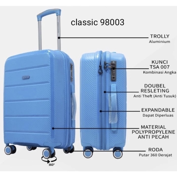 Koper Tsa Polo Classic Expanding (98001/98002/98003/98004) Anti Pecah