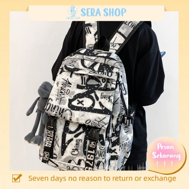tas ransel import tas slempang emory fashion cewek Ransel grafiti jalanan trendi versi Korea fashion