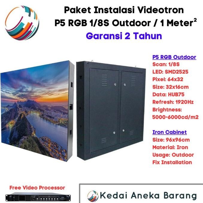 Paket LED Videotron P5 Outdoor Kabinet Cabinet Iron Besi 96x96
