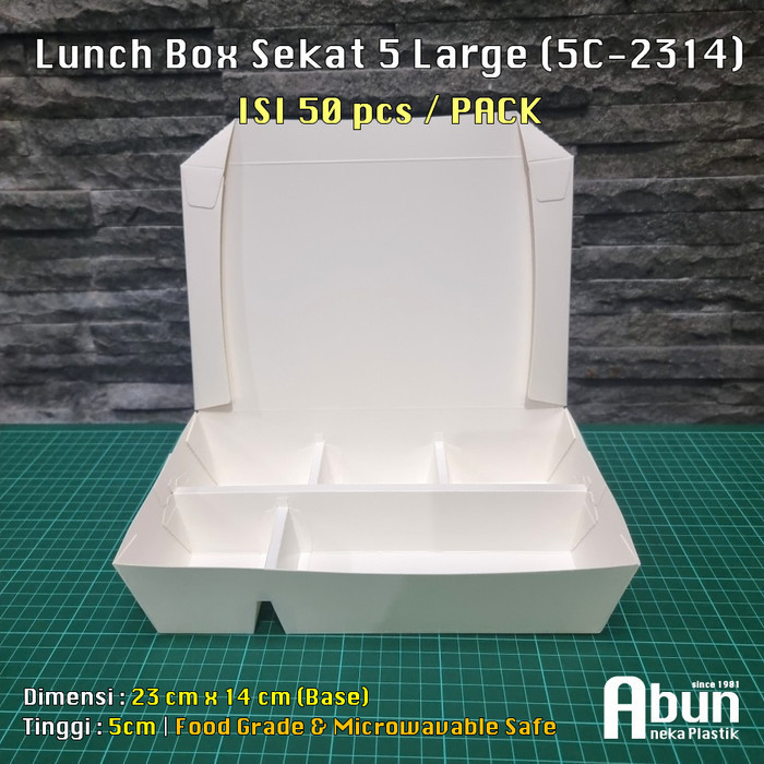 Lunch Box Sekat 5 Ergopak 5C-2314 (Pack 50 Pcs)