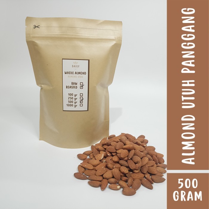 

ALMOND UTUH PANGGANG 500 GR ROASTED WHOLE ALMOND CEMILAN SEHAT