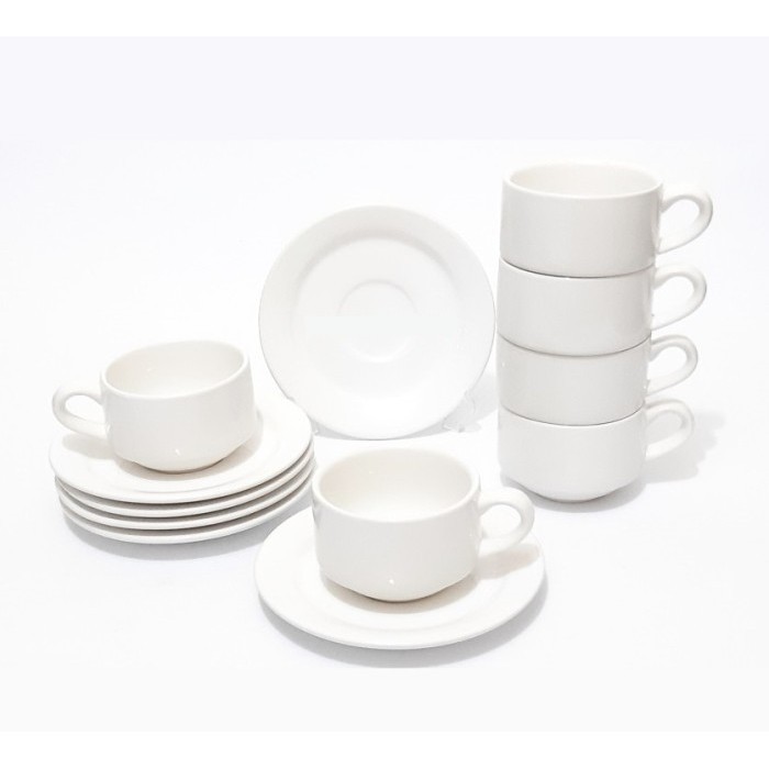 Cangkir Putih Polos - Siera (6 Set)