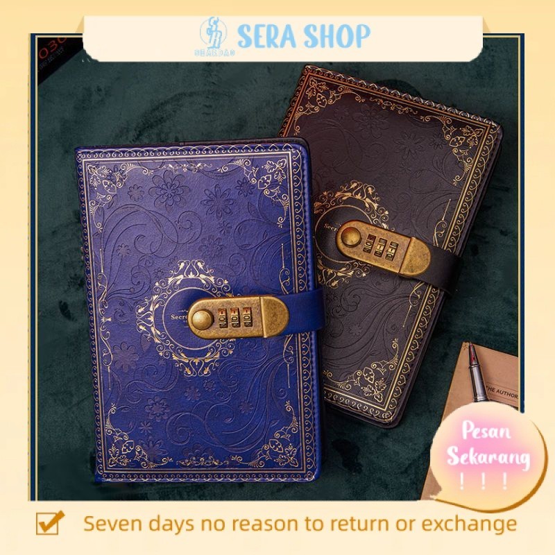 

❉Sera Victoria s Garden Retro Password Notebook Dengan Kunci Diary Menebal Catatan Siswa Buku Tangan Kotak Hadiah