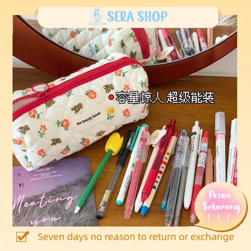 

☃☞☞Sera Sera Jepang Lembut Krim Beruang Tas Pensil Kapasitas Besar Tas Penyimpanan Alat Tulis Bernilai Tinggi Kecil Siswa SMP Kotak Pensil