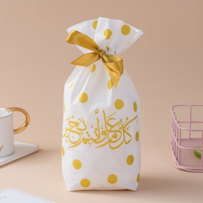 kantong plastik pita serut lebaran idulfitri/cookies bag souvenir