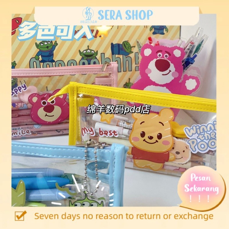 

Sera Tempat Pensil Transparan Toy Story Beruang Strawberry Bernilai Tinggi Siswa Ujian Kapasitas Besar Kotak Pensil Alat Tulis Lucu