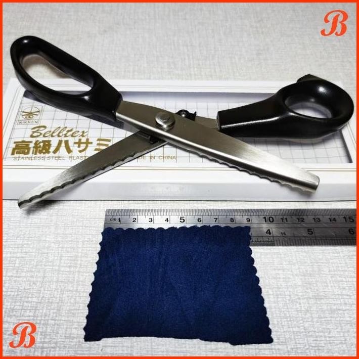 

| MJH | GUNTING KAIN ZIGZAG 9"-230MM STAINLESS STEEL PLASTIC HANDLE