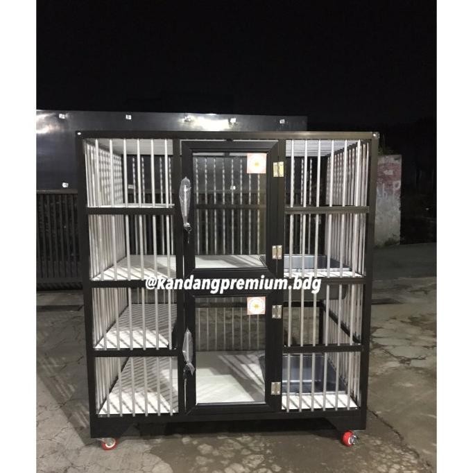 KANDANG KUCING ALUMUNIUM ALUMINIUM 2 KAMAR 2 TINGKAT 2 PINTU YUNIPUTRI3