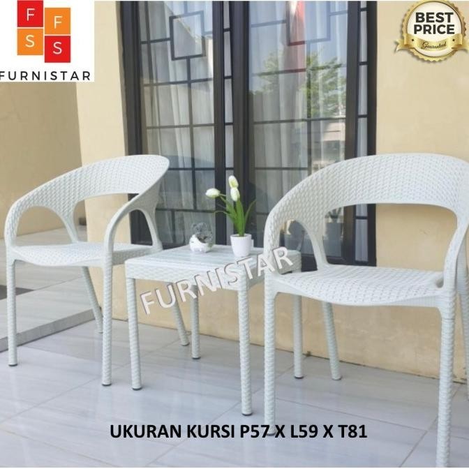 KURSI TERAS ROTAN PLASTIK CLUB / KURSI CAFE / KURSI OUTDOOR