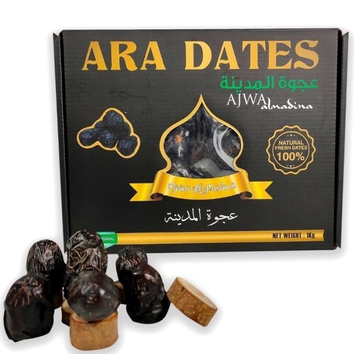 

Kurma Ajwa Ara Dates 1Kg Kemtan Hitam Original