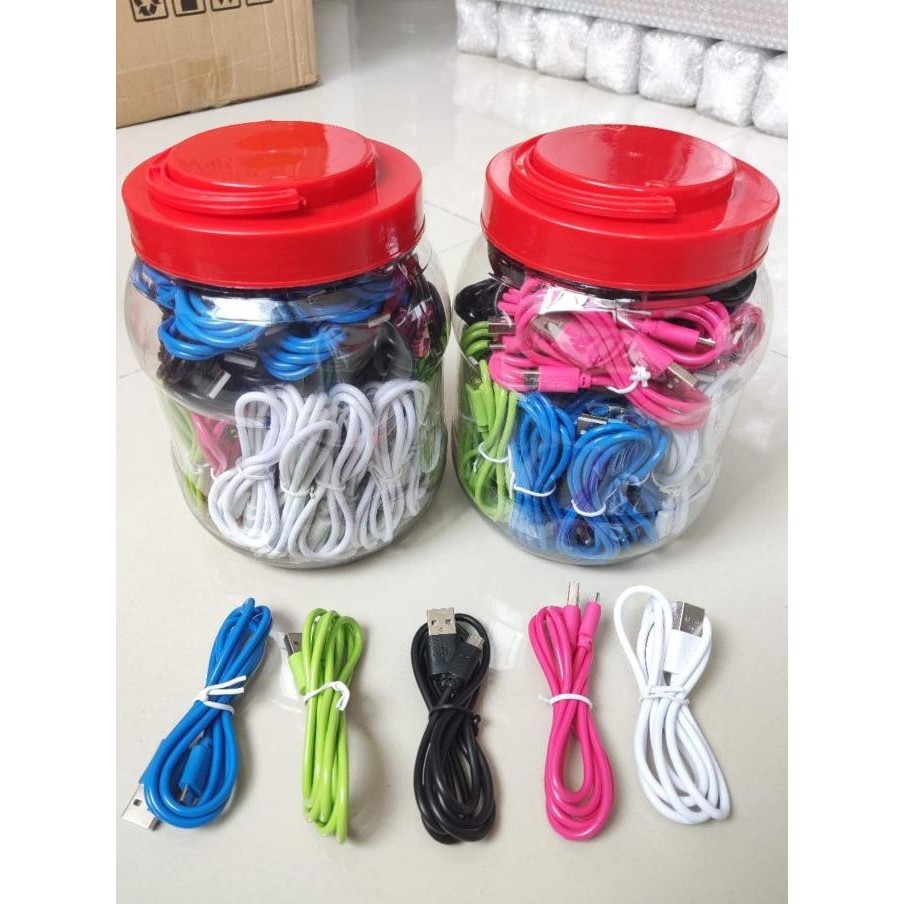 Kabel Data Micro USB V8 1 Toples Toplesan Isi 50pcs Grosir Murah