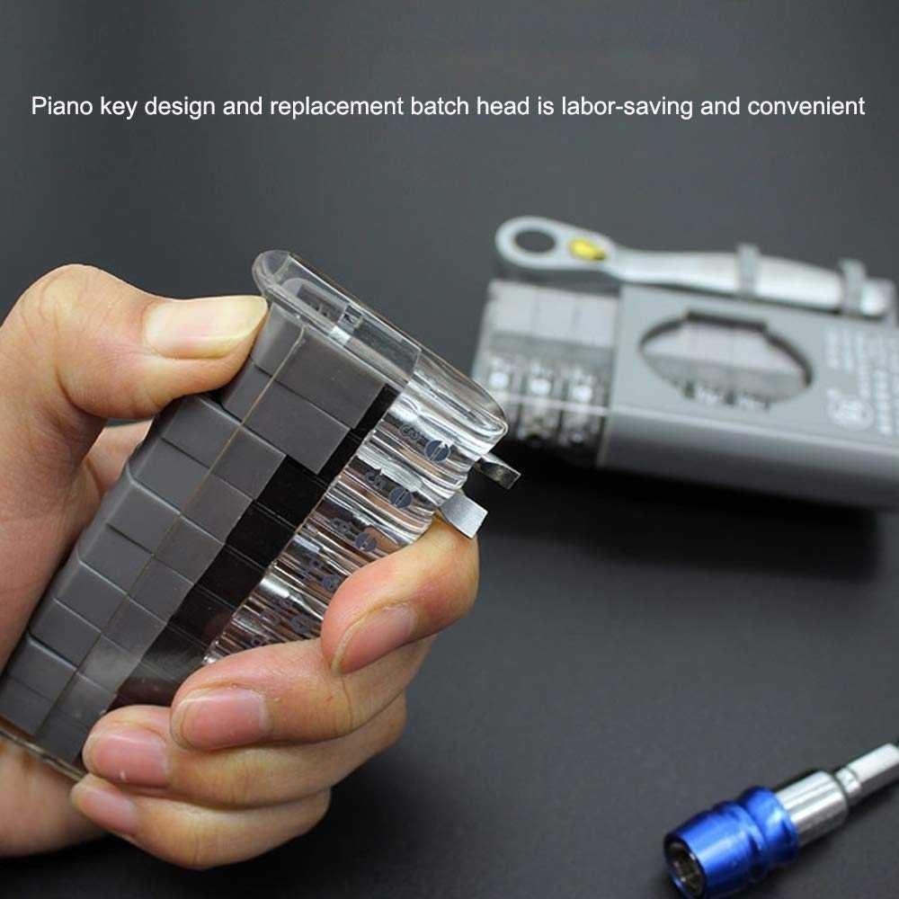 Fukuoka Set Obeng Reparasi Multi Angle Ratchet Screwdriver 10 Bits FO-9212B Baut Alat Serba Pasang U