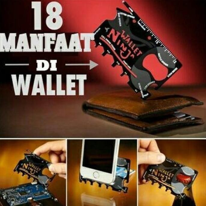 

Walet Ninja 18in1 Serbaguna EDC Tools Kartu Hex Obeng Mini Penggaris INDOTECH MEDIA