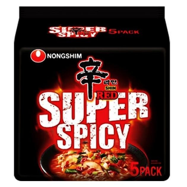 

1 Pack Isi 5 - Nongshim Shin Ramyun Red Super Spicy - Mie Impor Korea
