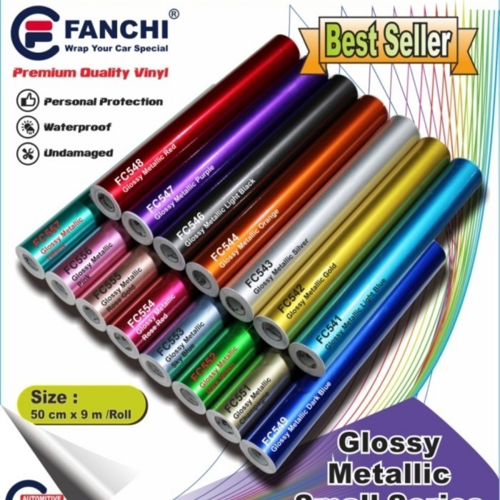 

[ROLL] Sticker Fanchi Glossy Candy Metallic metalik Gloss ROLL