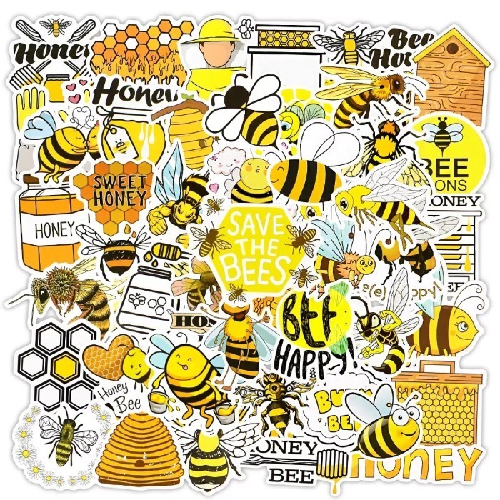 

50 pcs Cute Bee Sticker Toys for Kids Gift Cartoon Honey Insect Animal