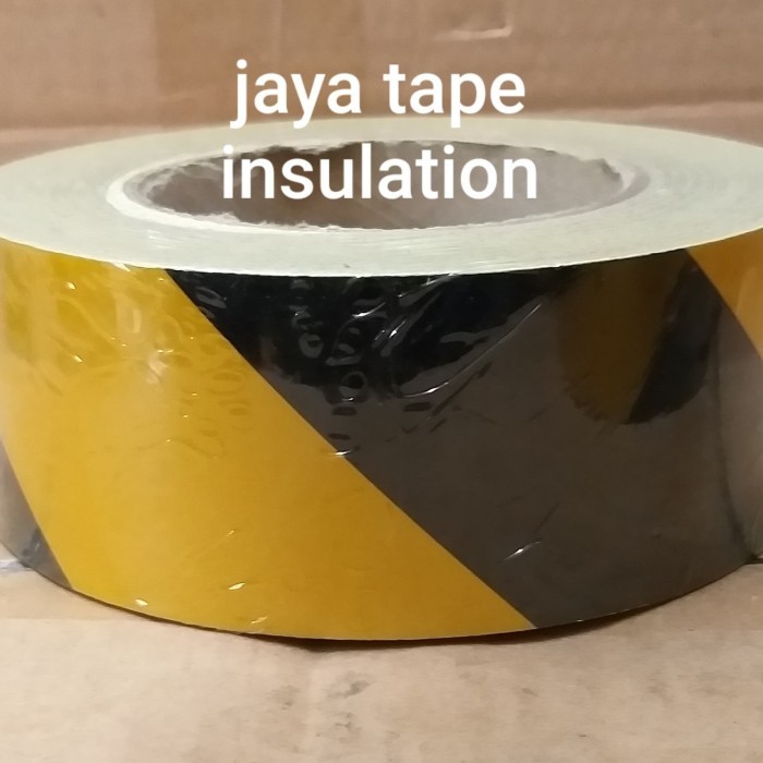

sticker reflective tape 2"x 45meter/stiker kuning hitam non 3m