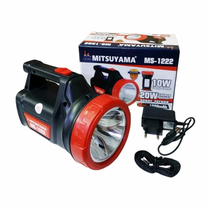 Senter LED Super Terang Mitsuyama 20W + Lampu 10W MS-1222