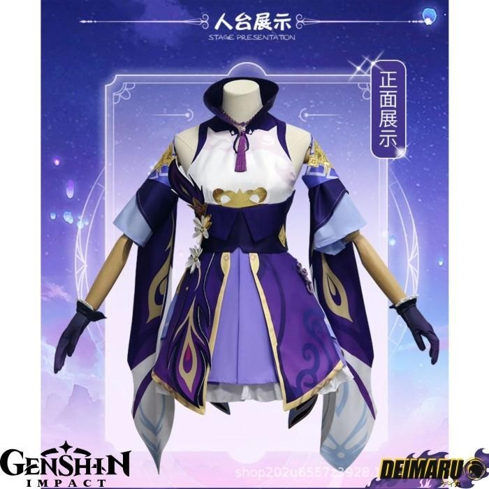 Costume Cosplay Keqing Electro Genshin Impact Anime Cosplay Perempuan