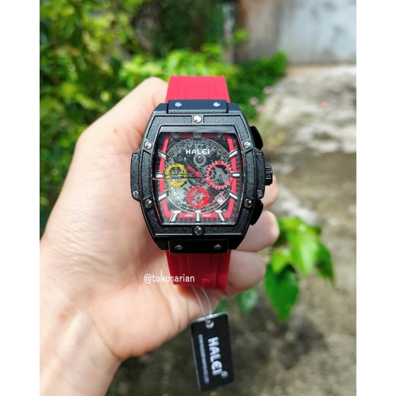 Jam Tangan Halei 9005M Original Bergaransi Jam Sport Rubber Strap Untuk Pria