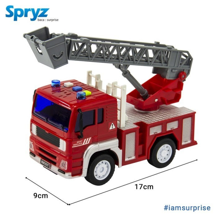 Citysquad Truk Pemadam 1:20 Mainan Truk Pemadam Kean Friction Toy