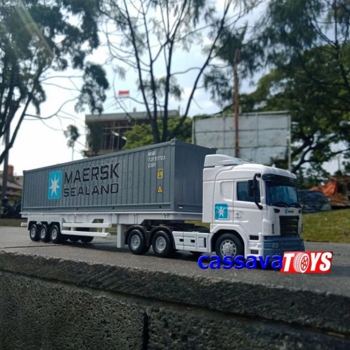Diecast Container Costume Miniatur trailer SEALAND Skala 43