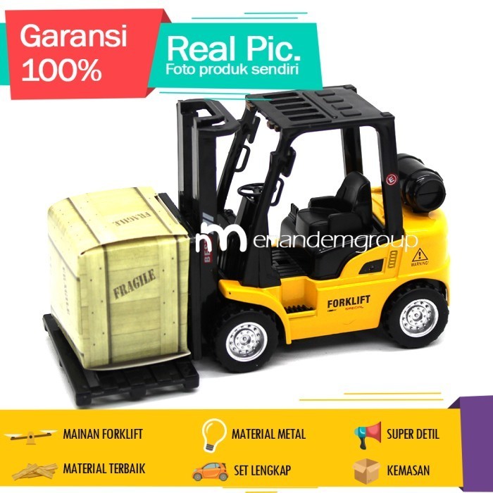 Diecast Miniatur Mainan Mobil Alat Berat Metal Forklift