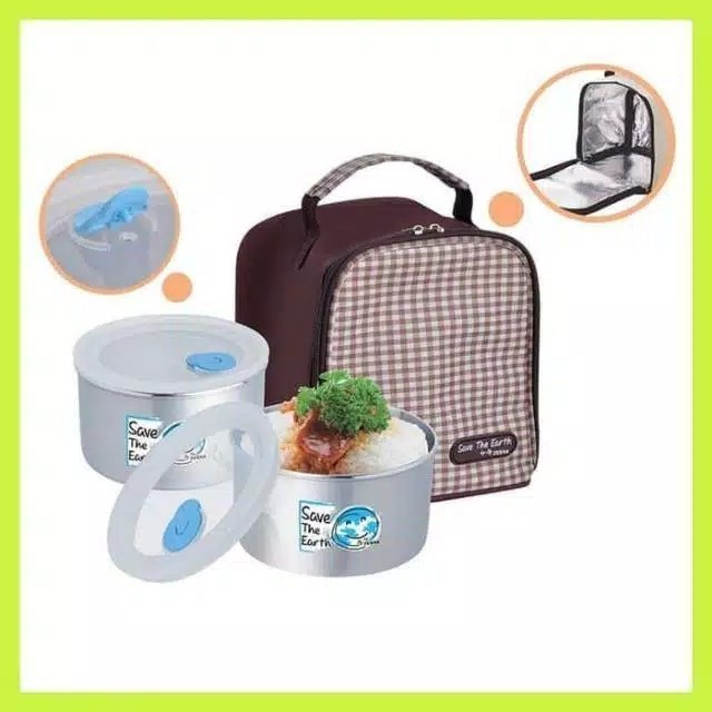 LUNCH BOX STAINLESS STEEL ZEBRA 12CM 110430 - RANTANG - KOTAK MAKAN