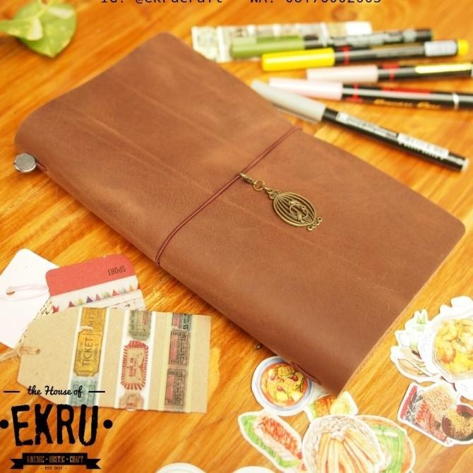 

NEW PROMO GENUINE LEATHER COVER TRAVELERS NOTEBOOK (MIDORI) REG - E PACKING BAGUS