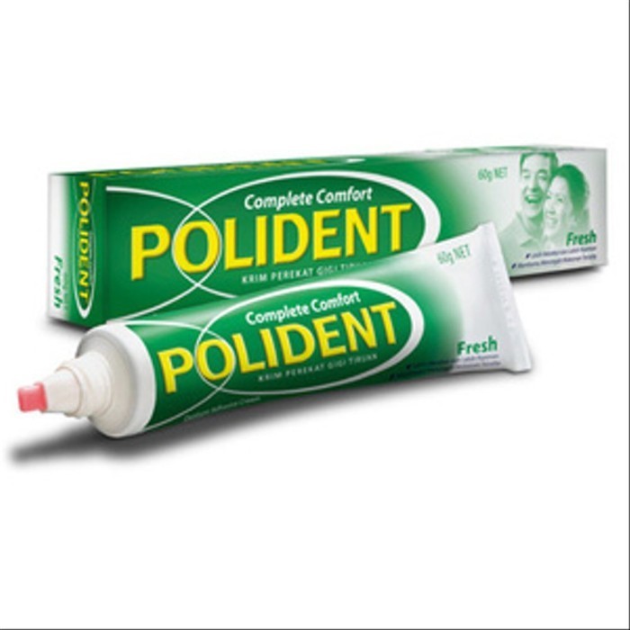 ORIGINAL BPOM LEM GIGI PALSU POLIDENT 8.5GR 20GR DAN 60GR PEREKAT GIGI