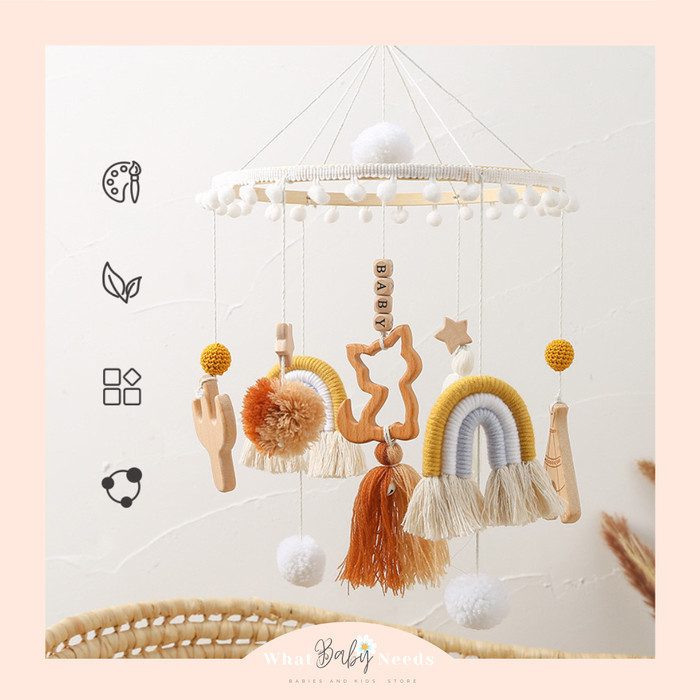 OLLIE BABY CRIB TOY MOBILE / MAINAN GANTUNGAN BOX RANJANG BAYI KAYU