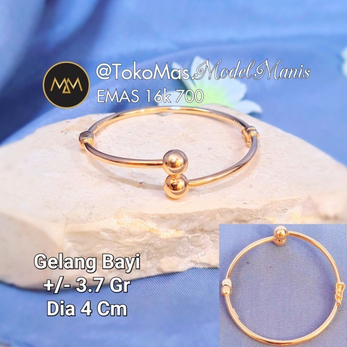 GELANG ANAK/BAYI TINJU EMAS KUNING 700 KADAR 16K