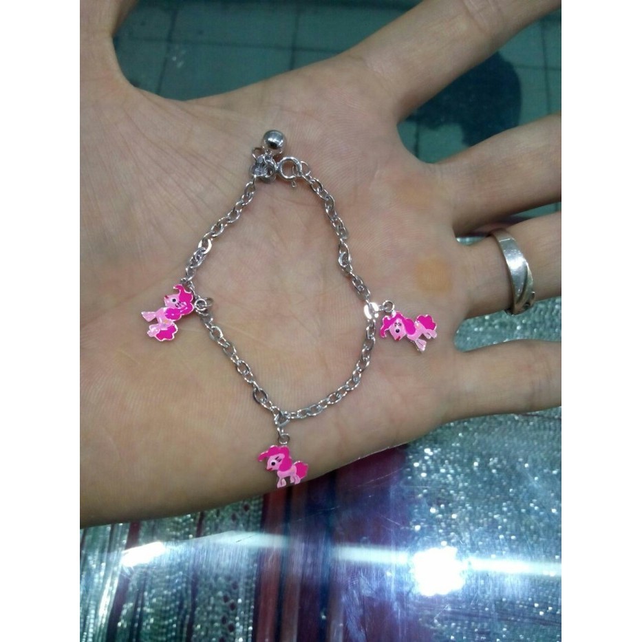 GELANG TANGAN/KAKI ANAK/BAYI PERAK SILVER925 ASLI LAPIS EMAS PUTIH