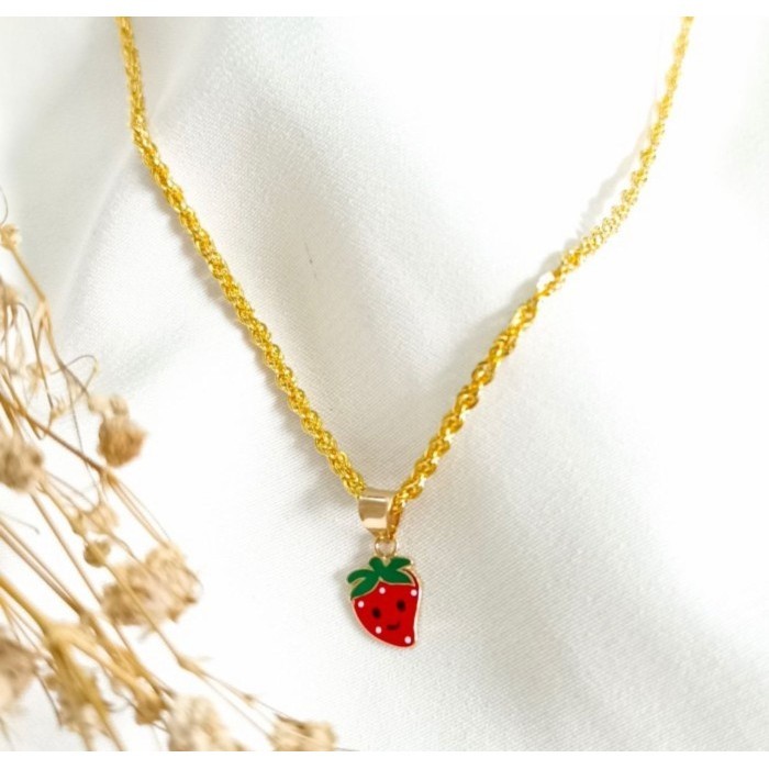 KALUNG ANAK MODEL STRAWBERRY ELEGANT EMAS ASLI