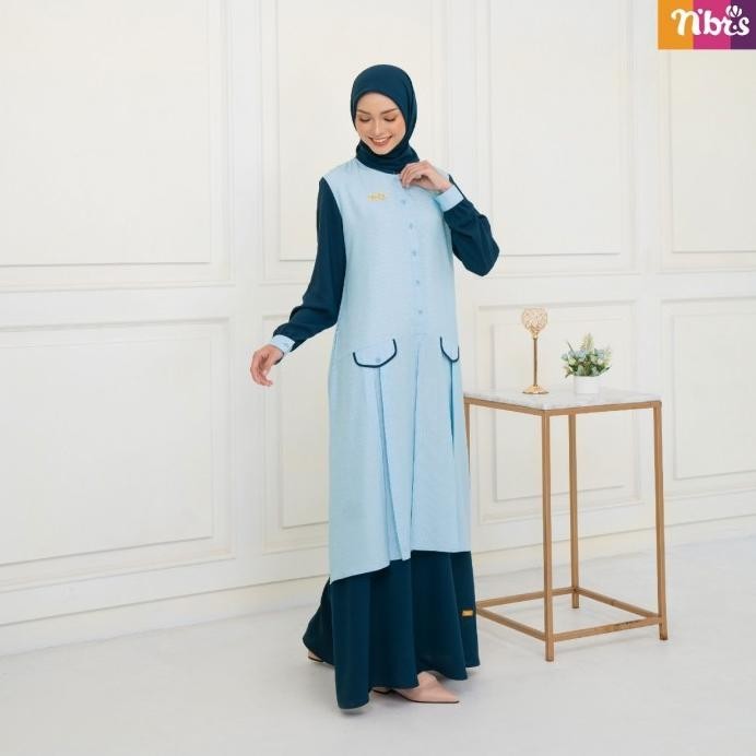 Terbaru Nibras Alesha Blue Gamis Promo Cuci Gudang Sale 50% Viral