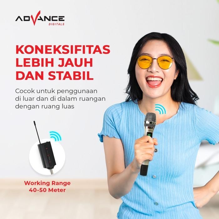 MICROPHONE ADVANCE MIC-203 PROFESIONAL 2 MIC WIRELESS KAROKE