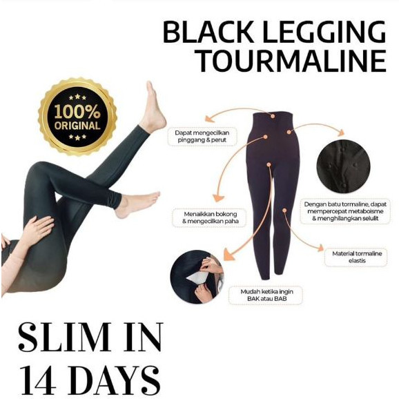 ORI LEGGING TOURMALINE POSTPARTUM CORSET / KORSET LEGGING HITAM MENGECILKAN PERUT & PAHA