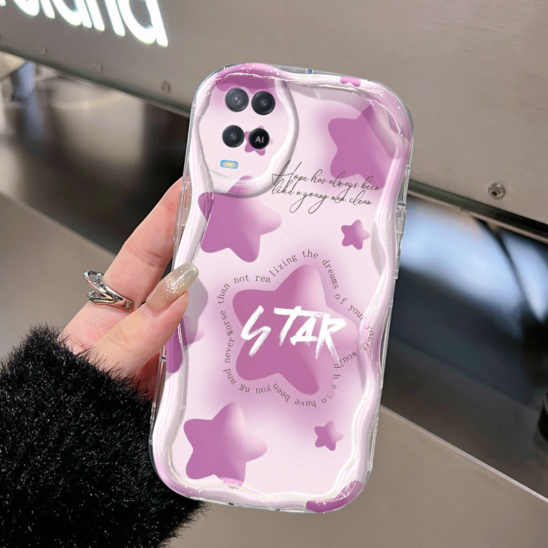 Casing Hp OPPO A54 4G Case hp Bintang berwarna permen perempuan Softcase ponsel Casing Anti drop pel