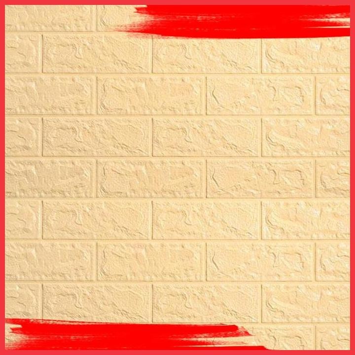 (ELEV) WALLPAPER 3D ZT0107 BRICK FOAM CREAM WALLPAPER DINDING BATU BATA