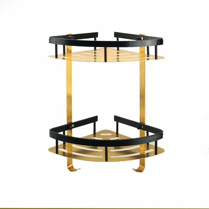 Rak sudut kamar mandi Black Gold Aluminium Rak sabun kamar mandi hook
