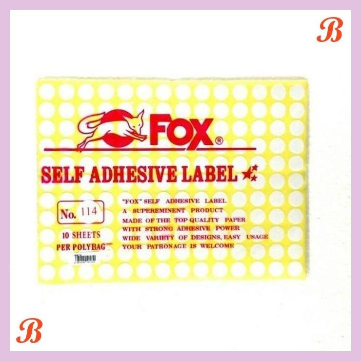 

| PGT | KERTAS / LABEL STIKER FOX NO. 114 UK. 13 MM (BULAT)