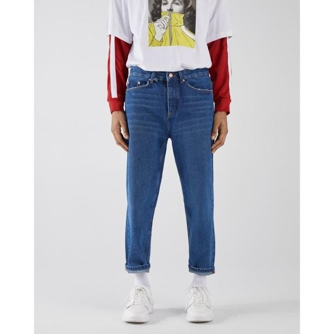 Celana Pria Bershka Dad Fit Jeans Original Rendalgumi