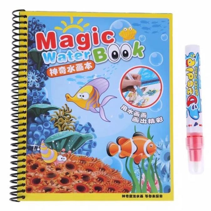 

MAINAN EDUKASI ANAK MAGIC WATER BOOK REUSABLE BUKU GAMBAR WARNA