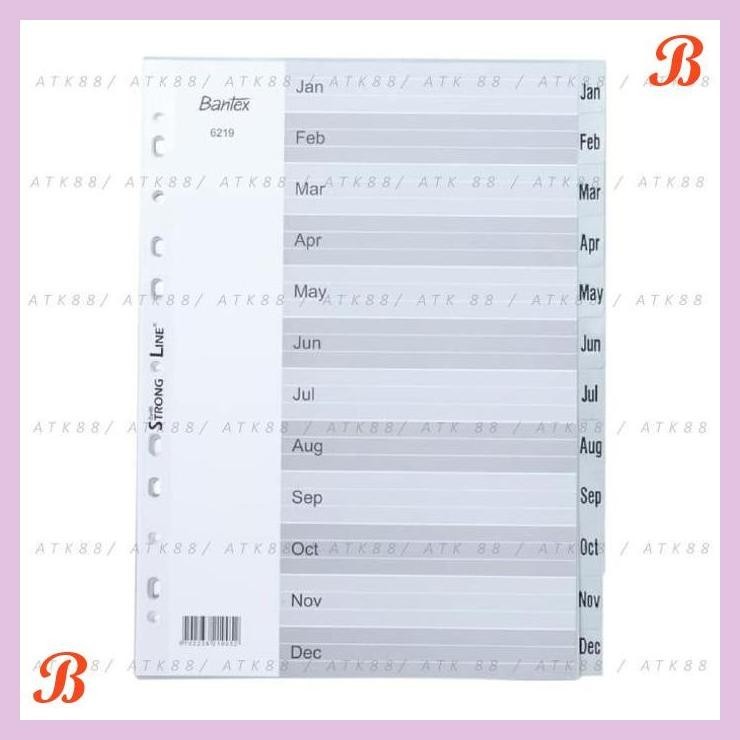 

| PGT | BANTEX NUMERICAL INDEXES A4 JAN-DEC (12 PAGES) #6219