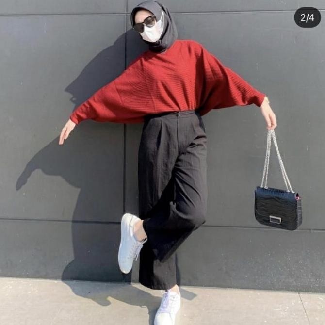 Blouse Baju Rajut Batwing | Atasan Wanita Model Kelelawar