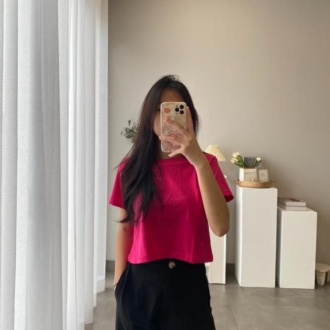 Crop Top Polos Rose / Crop Top Army / Crop Top Murah / Crop Tee